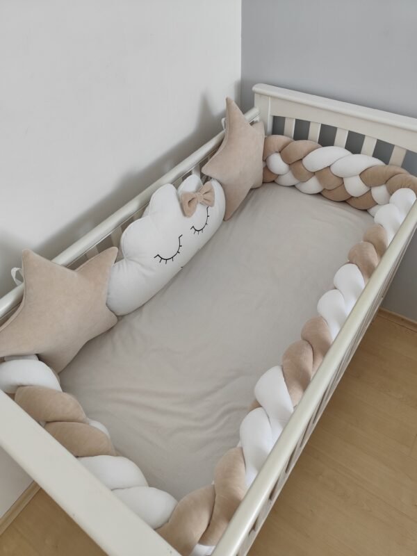 Lovytės apsaugėlės pynė+pagalvėlės ( kreminė /balta). - Image 3